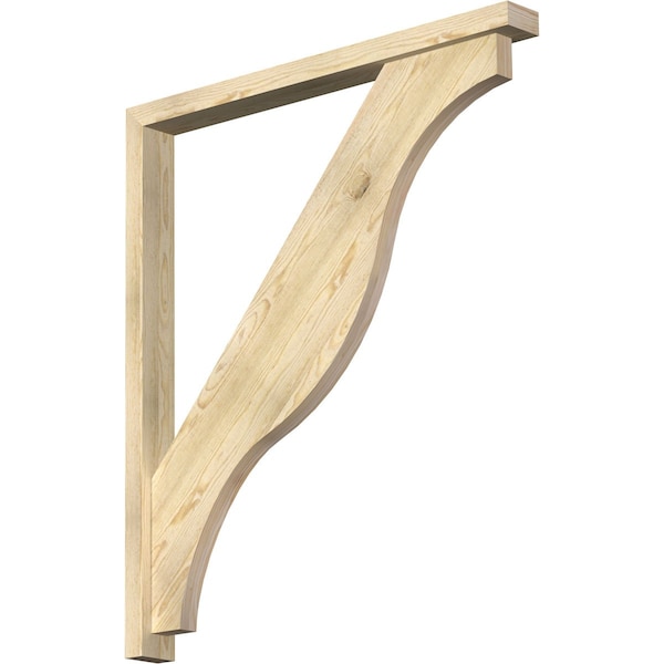 Ekena Millwork Funston Block Rough Sawn Bracket w/ Offset Brace, Douglas Fir, 4"W x 42"D x 48"H BKT0402X42X48FST05RDF - main